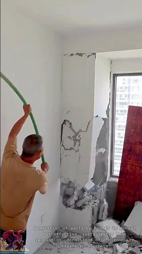 Demolition of walls with hammer quickly and effectively #shorts