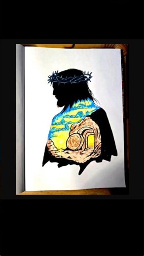 He is Risen ✝️✨️Matthew 28 : 6 #art #shorts #jesus