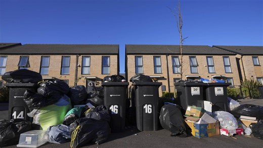 Garbage piles up in Birmingham as the U.K. city's sanitation strike enters 5th week
