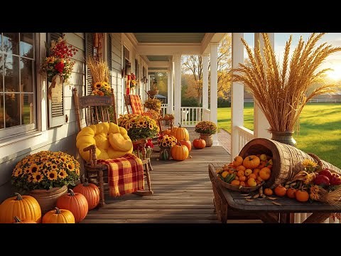 Thanksgiving Vibes Autumn Harvest Images with Relaxing Music | Thanksgiving Ambience 🌾