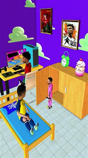 Messi Vs Ronaldo Ishowspeed bedroom war #scaryteacher3d #messi #gamespeed #ronaldo #funny