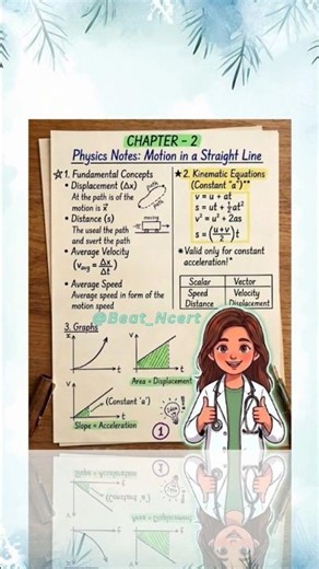 Motion in a Straight Line Handwritten Short Notes🔥✨| NEET | JEE | Class 11th |Physics | CBSE | NCERT