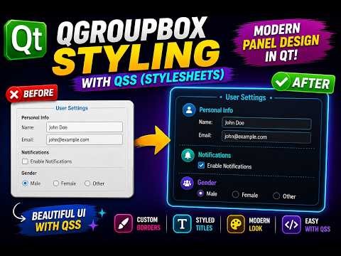 Qt6 | Qt QGroupBox Styling with QSS 🔥 | Modern Settings Panel UI (C++)