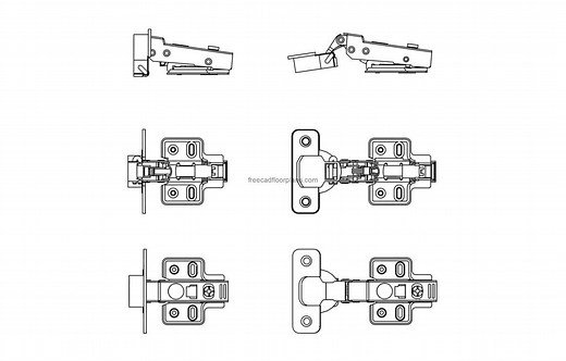 Concealed Cabinet Hinge - Free CAD Drawings
