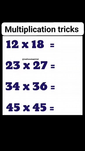 Multiplication tricks #fraction #maths #mathematics #reels #quickmath #mathtricks #fyp #viralmath #trending #mindblowingmath #shorts #learnmath #brainteaser @mathswalaamitsir | mathswalaamitsir
