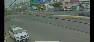 Victim flies after being hit at high speed