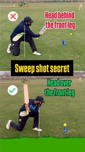 ❌ Wrong Sweep Shot Head Position vs ✅ Perfect Sweep Technique | Batting Tips