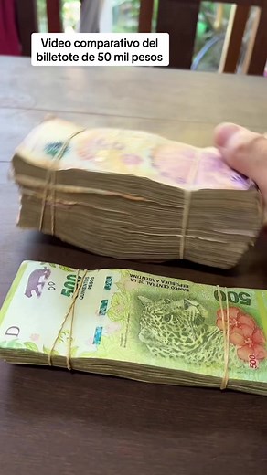 Comparativo billete 50 mil pesos argentinos