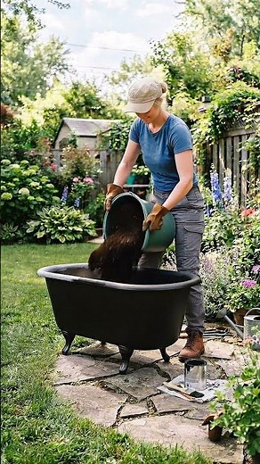 Vintage Cast Iron Wash Tub Garden Planter Makeover
