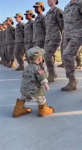 Tiny Commander Inspects the U.S. Army #army #soldier #toddler