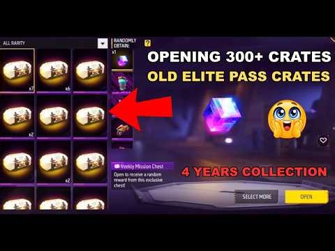 OPENING 300+ CRATES😱 4 YEARS OLD COLLECTION🤯 OLD ELITE PASS & RARE CRATES 🔥 - GARENA FREE FIRE