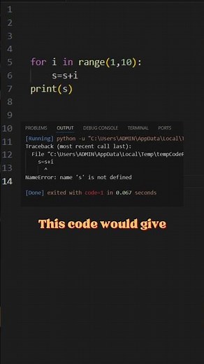 One Small Mistake = NameError 💀#python #coding #programming #learnpython #code #codingtips