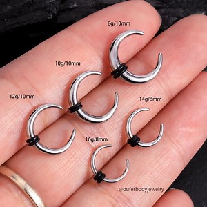 Cresent Horseshoe Pincher Septum Ring 16g,14g,12g,10g,8g/steel Ear Weights/plugs Stretchers Gauged Septum Hoops/silver Horseshoe Bull Tapers - Etsy
