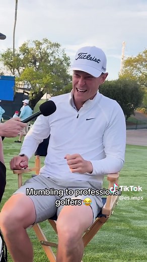 Went overcover at @PGA TOUR to mumble to the golfers 😂😭 Vincent Norrman couldn’t stop laughing #mumble #gibberish #pga