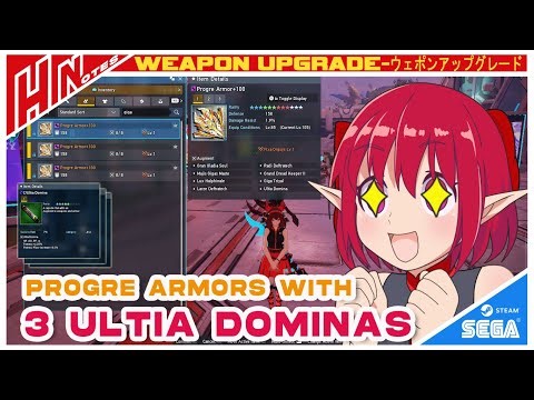【PSO2NGS】Weapon Upgrade:creating my Progre Gears with Ultia Domina(Only 3 Capsules)