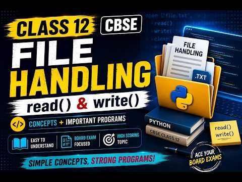 Class 12 CBSE File Handling | read() & write() Functions | File Programs | Python Chapter 5