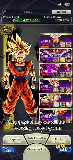 Reviewing revival gohan #dbl #dblegends #dblpvp #revivalgohan #goofy #dbz # #fyp #xybcafypシ #fypシ