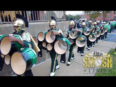 Norfolk State Spartan Legion | Marching To The Bandroom/Tunnel After NCA&T Game 2023