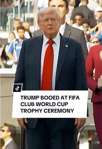 US President Donald Trump was met with boos from the crowd as he took part in the FIFA Club World Cup final post-match ceremony on Sunday. He presented the Club World Cup trophy to Chelsea following their 3–0 win over Paris Saint-Germain. Once all awards had been handed out, Trump didn’t follow FIFA president Gianni Infantino offstage as expected, instead lingering beside the players — clapping awkwardly and bouncing in place. Trump also presented several individual honours, including the Golden