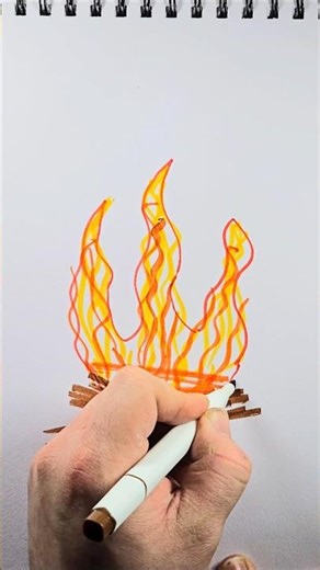 Easy fire 🔥 drawing | Kids easy art #art #drawing #easydrawing #firedrawing #fire