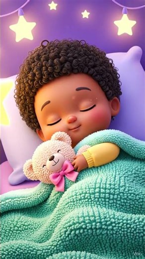 Baby with Teddy Bear 🧸 | Cute Cartoon Baby Sleeping | Relaxing Lullaby for Sweet Dreams