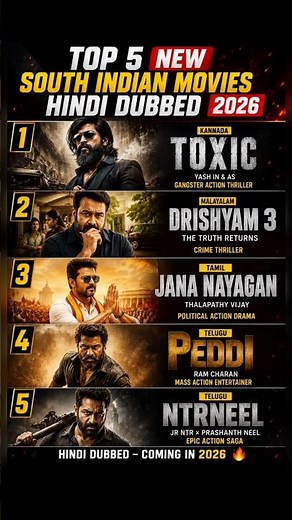 Top 5 New South Indian Movies Hindi Dubbed 2026