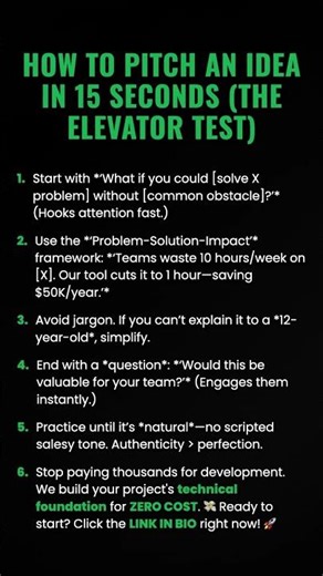 How to Pitch an Idea in 15 Seconds (The Elevator Test) #ad (Verify Info)