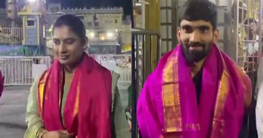 Former Indian cricketer Mithali Raj, shuttler Srikanth Kidambi visit Tirumala Venkateswara Temple