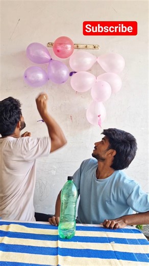 Bottle Flip Challenge: Pop Two Balloons on a Perfect Flip! #BottleFlip#Fun#BalloonPop #GameChallenge