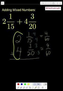 Adding mixed numbers different denominators #mathhelp #fractionsforkids