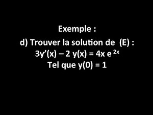 résolution d'une éq. différentielle du 1er ordre avec une condition initiale