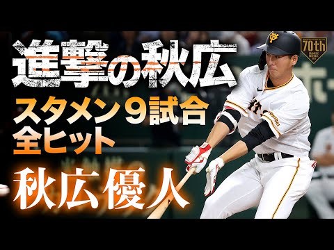 【進撃の秋広】秋広優人 柔らかいスイングでマルチ安打【スタメン9試合全ヒット】