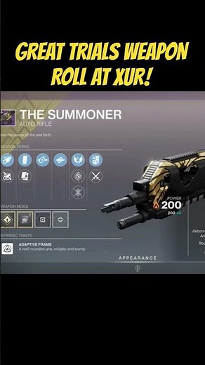 Trials Weapon with GREAT WOMBO-COMBO ROLL at XUR THIS WEEKEND!
