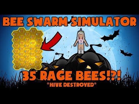 35 RAGE BEES!?! Destroyed Hive!?! Bee Swarm Simulator