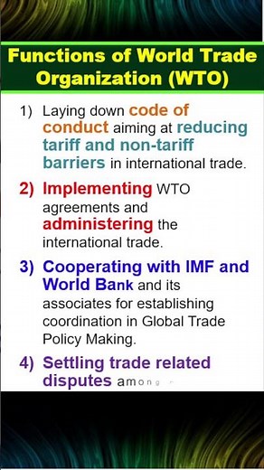 Functions Of World Trade Organization (WTO) #shorts #viral #youtubeshorts