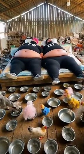 POV: Two Chubby Giants Sleeping… and the Bed Gives Up 😂#ai #shorts #chunkychaos Dream 1K Sub🎯