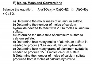 E) Moles, Mass and ConversionsBalance the equation: \quad \ma... | Filo