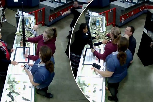 Baby falling off counter rescued by pawn shop hero