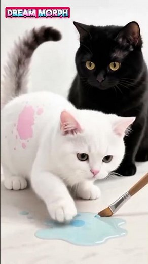 Pastel Paws 🎨 | Tiny Kitten Artist at Work 🐾✨