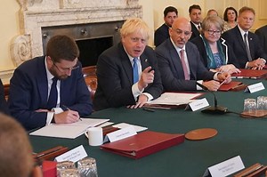 Britain's PM hints that opposition and 'deep state' to overturn Brexit