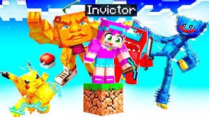 I Survived in A Block of Popular Video Games in Minecraft (Brainrot, Among Us, Pokemon...) #new #minecraft #invictor #animacion | Invictor