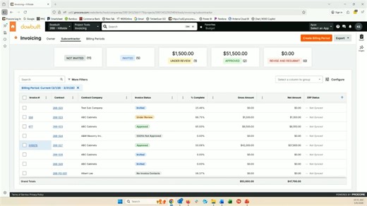 Sub/Vendor Invoicing: Billing Process