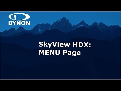 SkyView HDX - The MENU Page