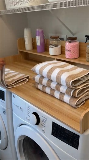 Minimalist Decor on Instagram: "Washing machine storage rack to maximize space and reduce clutter 🧺 #laundryroom #storageideas #homeorganization #laundryhack #quynhtts7"