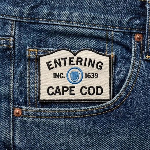 Cape Cod Massachusetts Embroidered Patch, Entering Cape Cod Sign Iron on Patch - Etsy