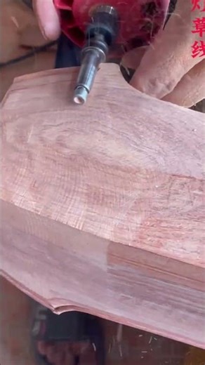 sanding the wooden table legs precisely using a professional electric power sander machine today