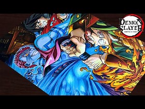 How to Draw"Tanjiro & Giyu vs Akaza"step by step (Tutorial) ||Demon Slayer:Infinity Castle movie