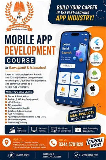 Mobile App Development Course In Rawalpindi & Islamabad
