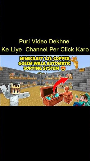 "Minecraft 1.21 Automatic EASY Sorting System Using Copper Golems!" #minecraft #shorts #gamerfsoz