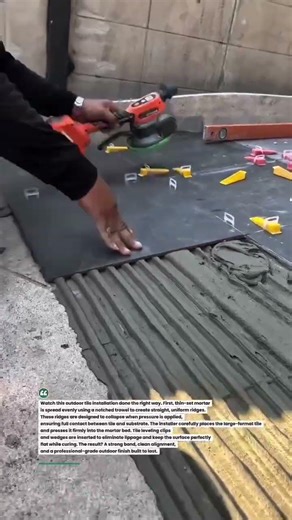 Outdoor Tile Installation with Perfect Leveling #tiling #construction #DIY